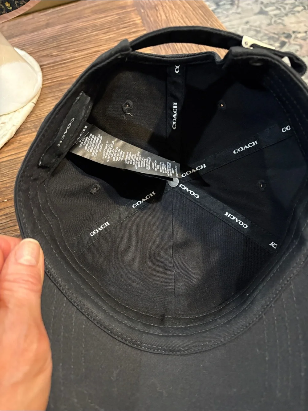 Coach Black Embroidered Logo Baseball Cap - Picture 2 of 8